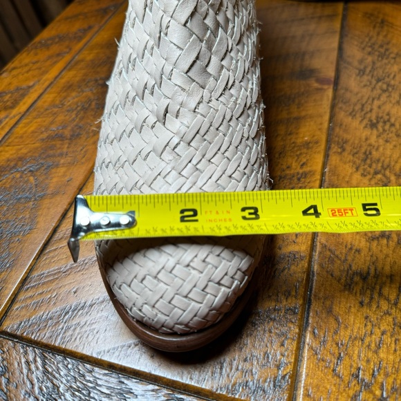 Frye Womens Carson Woven Boot Size 10 Ankle Booties Leather Western Off White - Picture 15 of 16